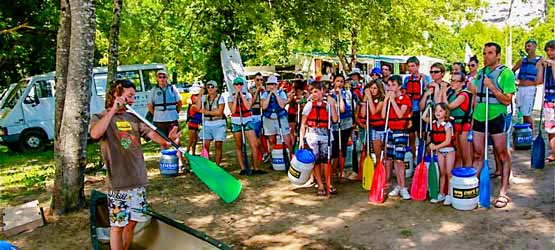 Canoë groupe vallée de la Dordogne